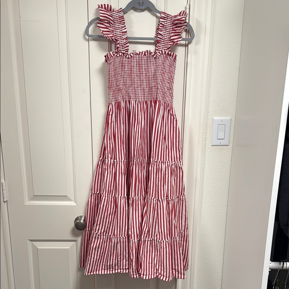 Hill House red striped nap dress